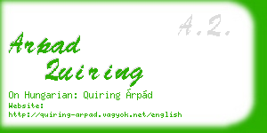 arpad quiring business card
